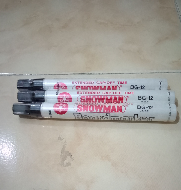 Snowman whiteboard black